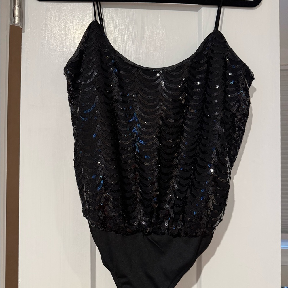 Lulu's Black Sequin Top